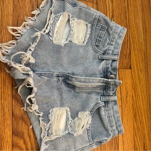 Distressed Denim Shorts